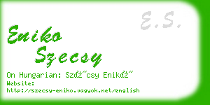 eniko szecsy business card